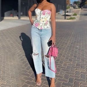 ZARA FLORAL CORSET TOP